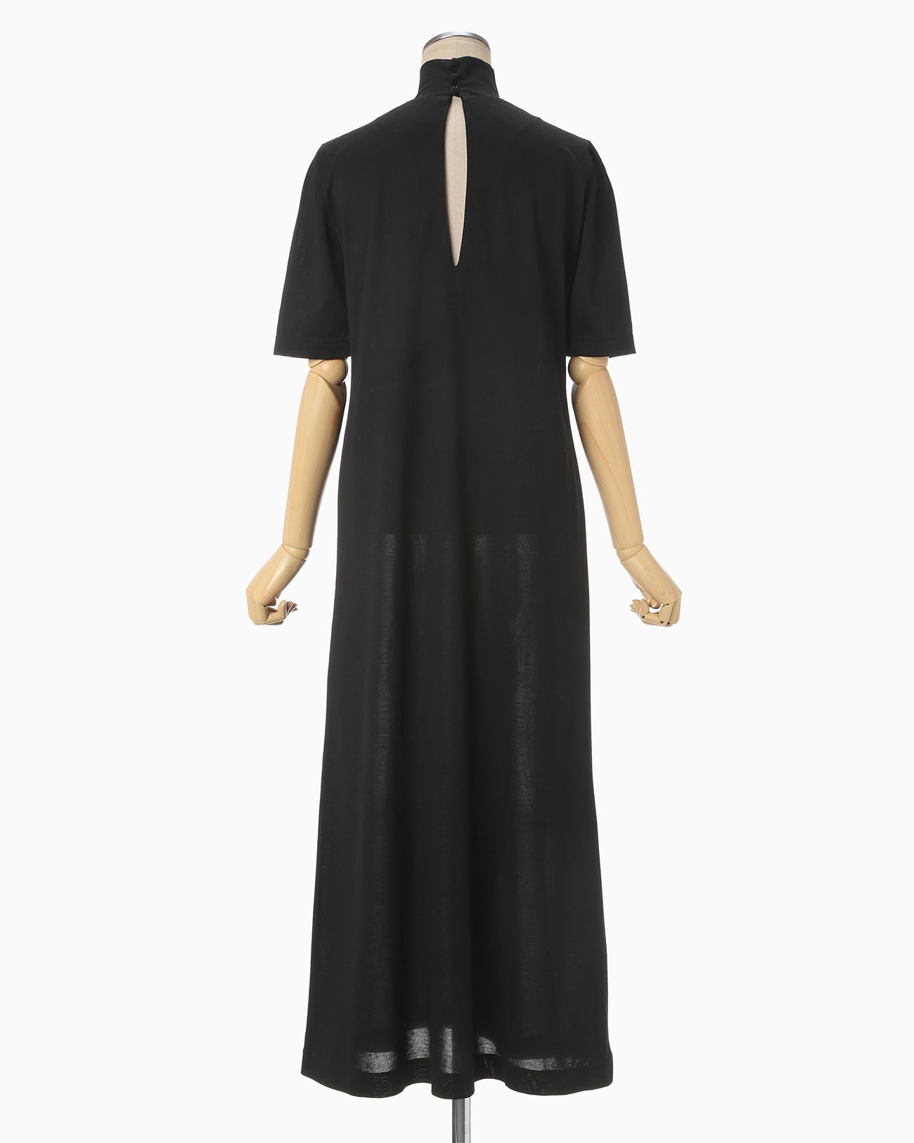 Floral Embossed Cotton Jersey A-Line Dress - black - Mame Kurogouchi 