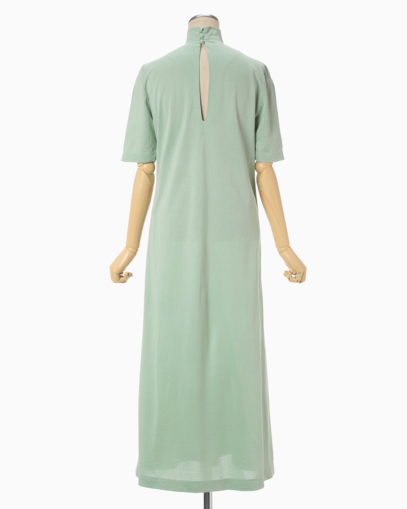 Floral Embossed Cotton Jersey A-Line Dress - mint green