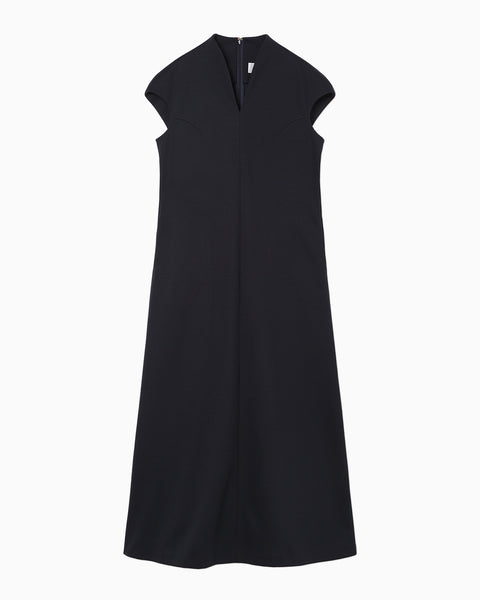 Double Jersey Cap Sleeve Dress - navy