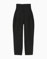 Crepe Cotton Tapered Trousers - black