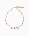 Organic motif Glass Necklace - white