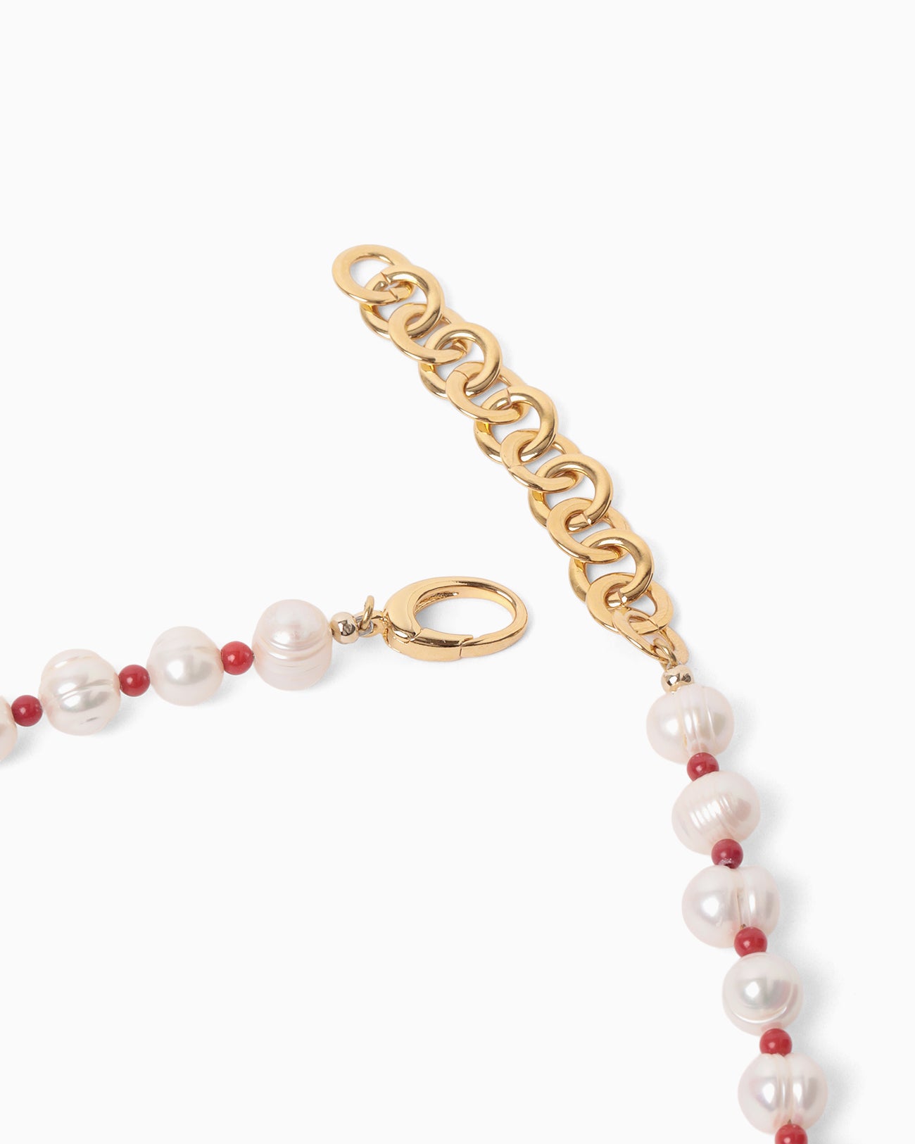 Organic motif Glass Necklace - white