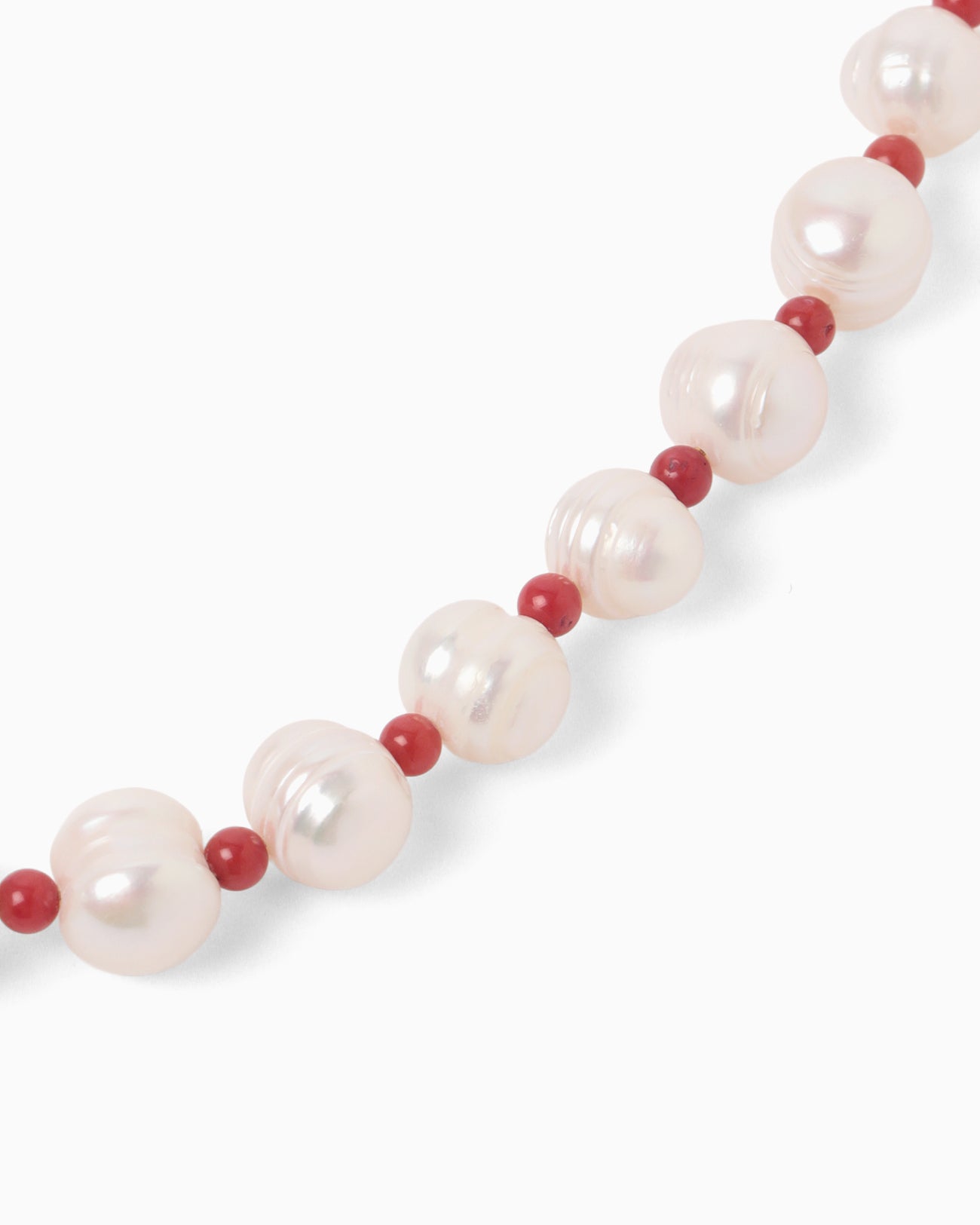 Organic motif Glass Necklace - white