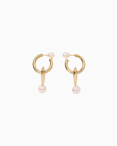 Freshwater Pearl Earrings - gold