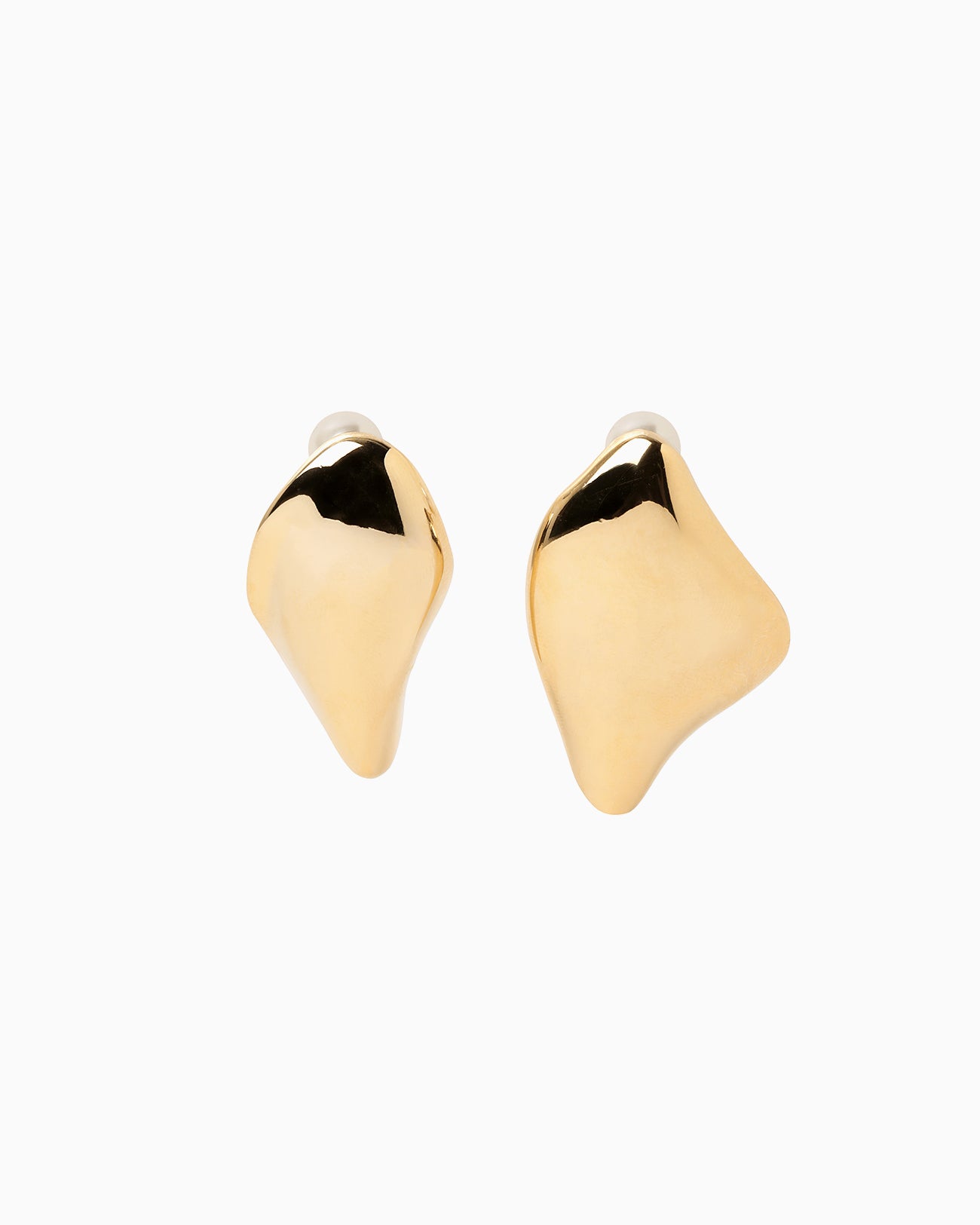 Organic motif Brass Earrings - gold