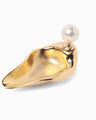 Organic motif Brass Earrings - gold