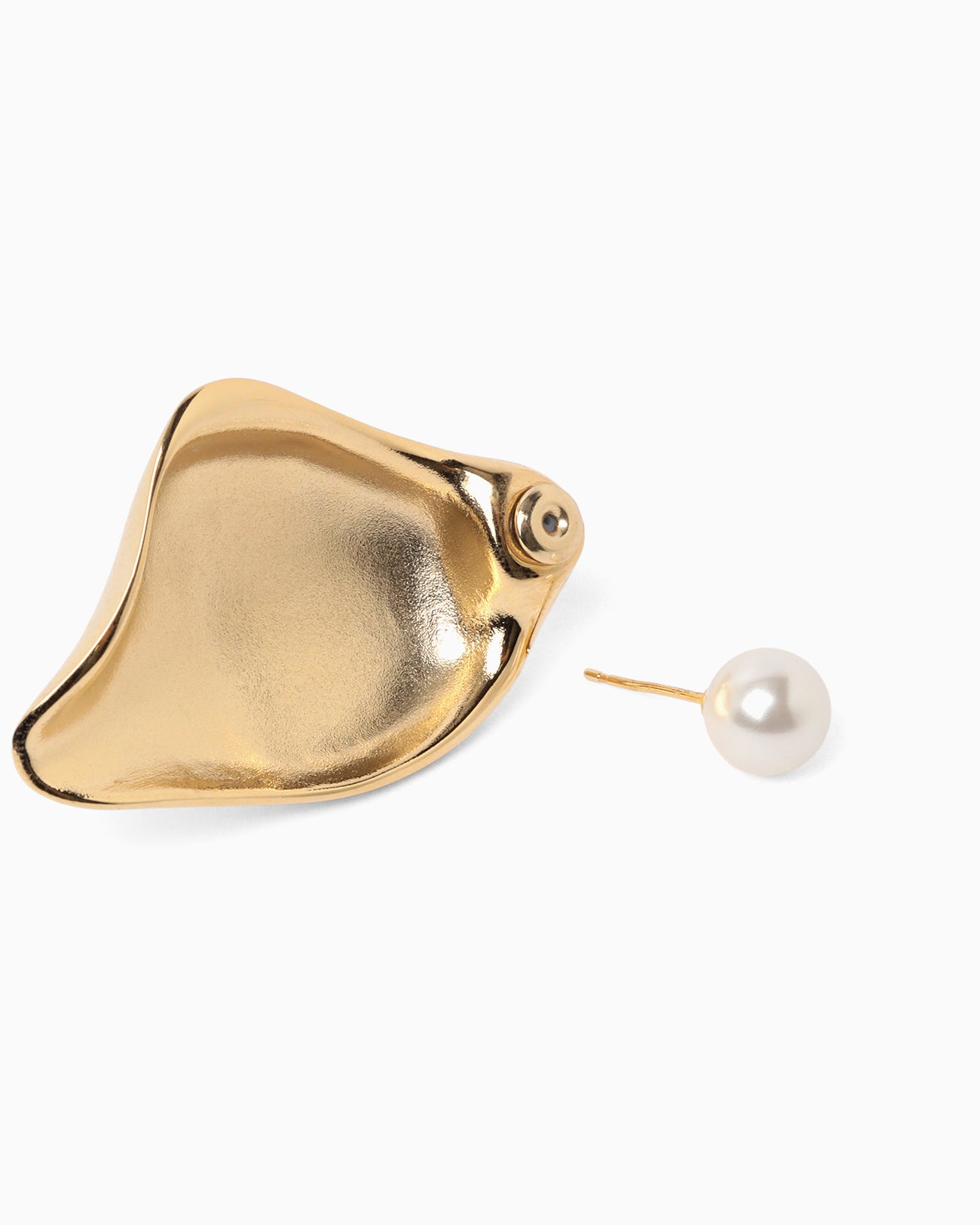 Organic motif Brass Earrings - gold