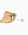 Organic motif Brass Earrings - gold