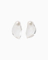 Organic motif Glass Earrings - clear