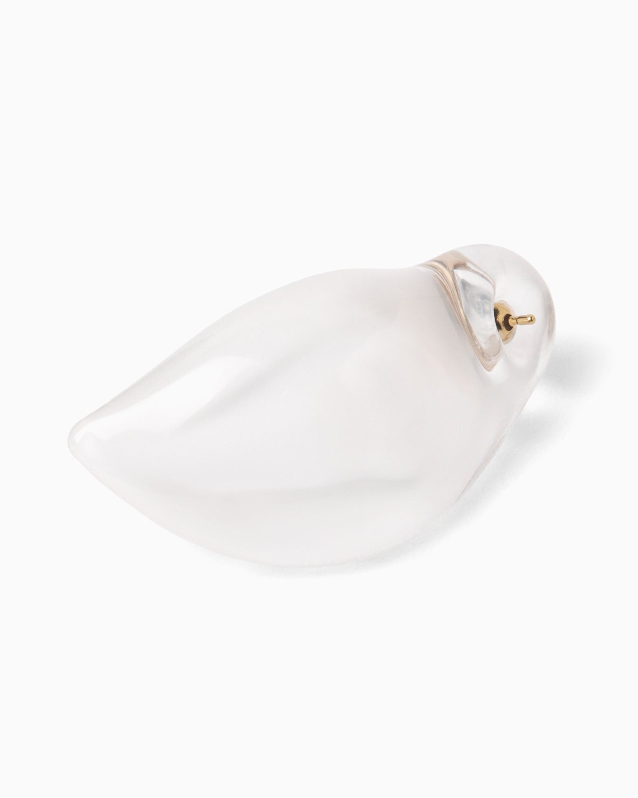 Organic motif Glass Earrings - clear