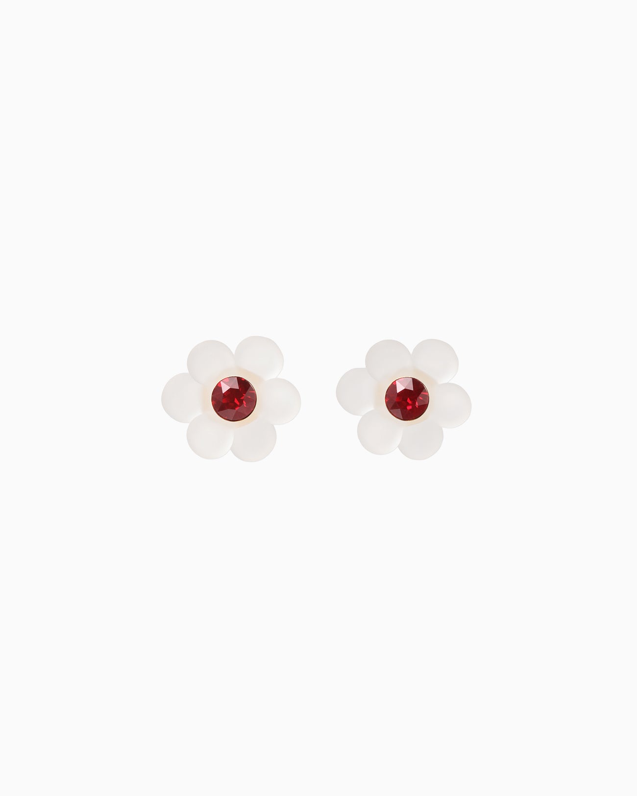 Floral Motif Earrings - clear