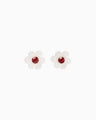 Floral Motif Earrings - clear