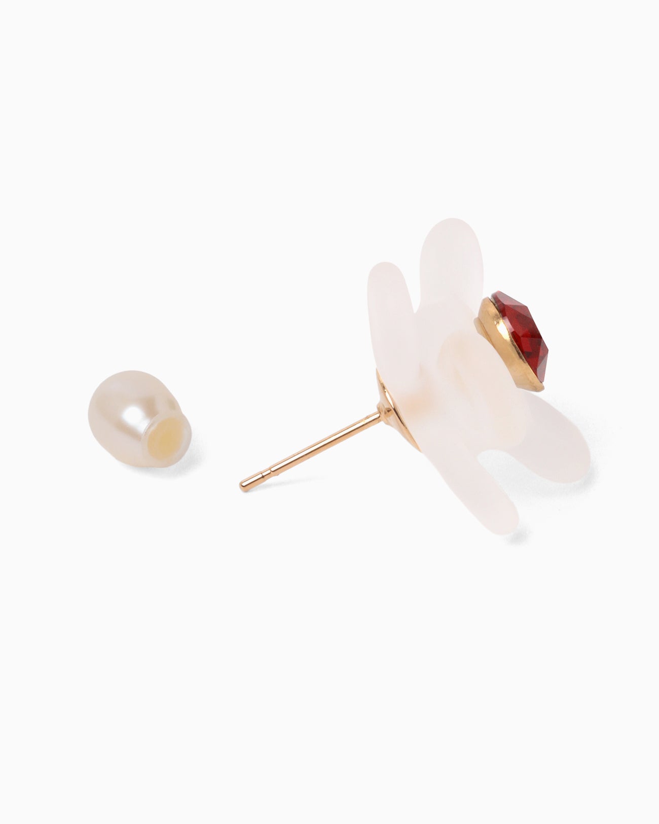 Floral Motif Earrings - clear