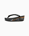 Hakimono Sekizuka Botanical Motif Embroidered Sandals - black