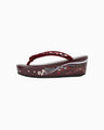 Hakimono Sekizuka Botanical Motif Embroidered Sandals - bordeaux