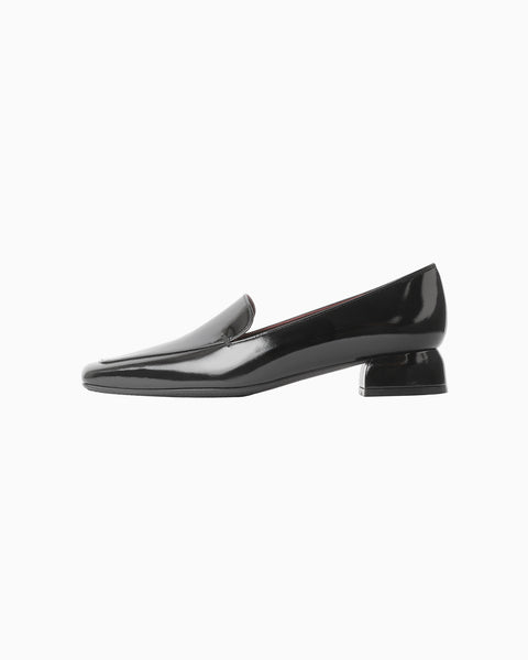 Cowhide Leather Loafers - black