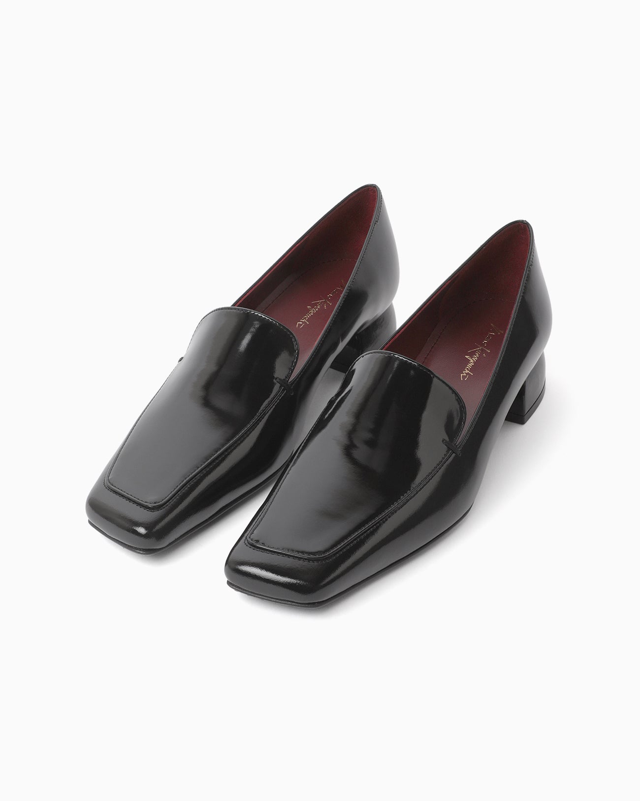Cowhide Leather Loafers - black