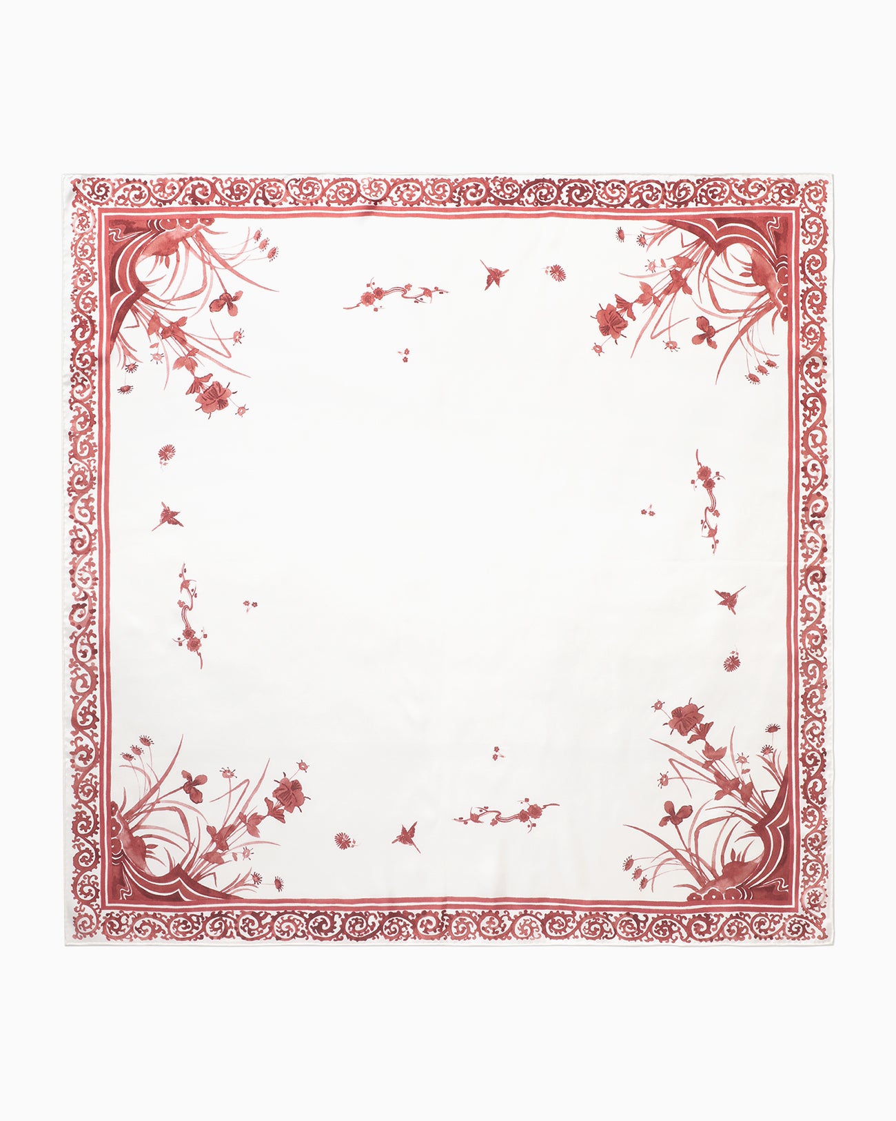 Hand Printed Silk Scarf - red - Mame Kurogouchi