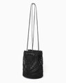 Cording Embroidery Bucket Bag - black