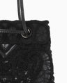 Cording Embroidery Bucket Bag - black