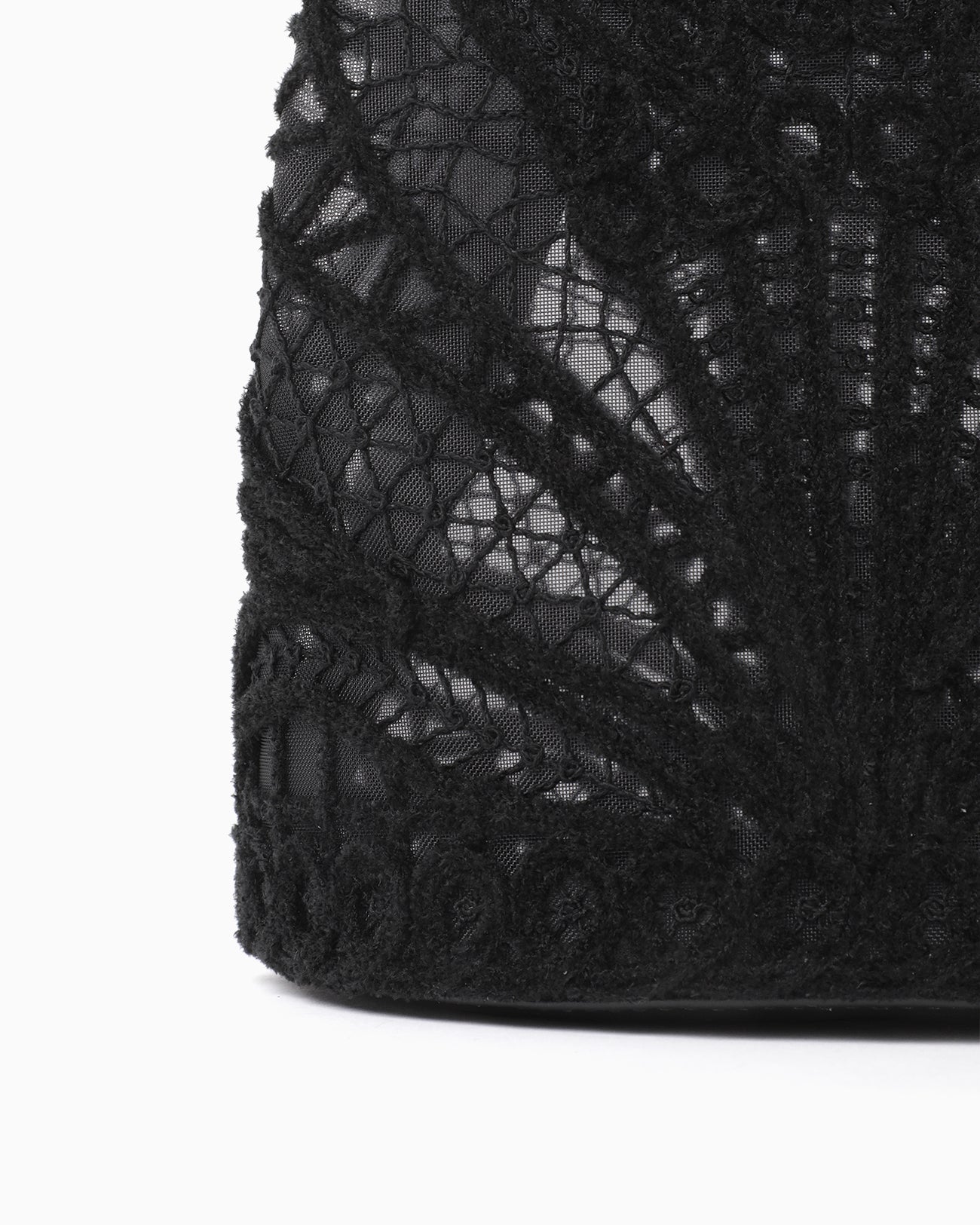 Cording Embroidery Bucket Bag - black