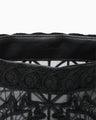 Cording Embroidery Round Tote Bag - black