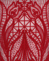 Cording Embroidery Round Tote Bag - red