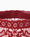 Cording Embroidery Round Tote Bag - red