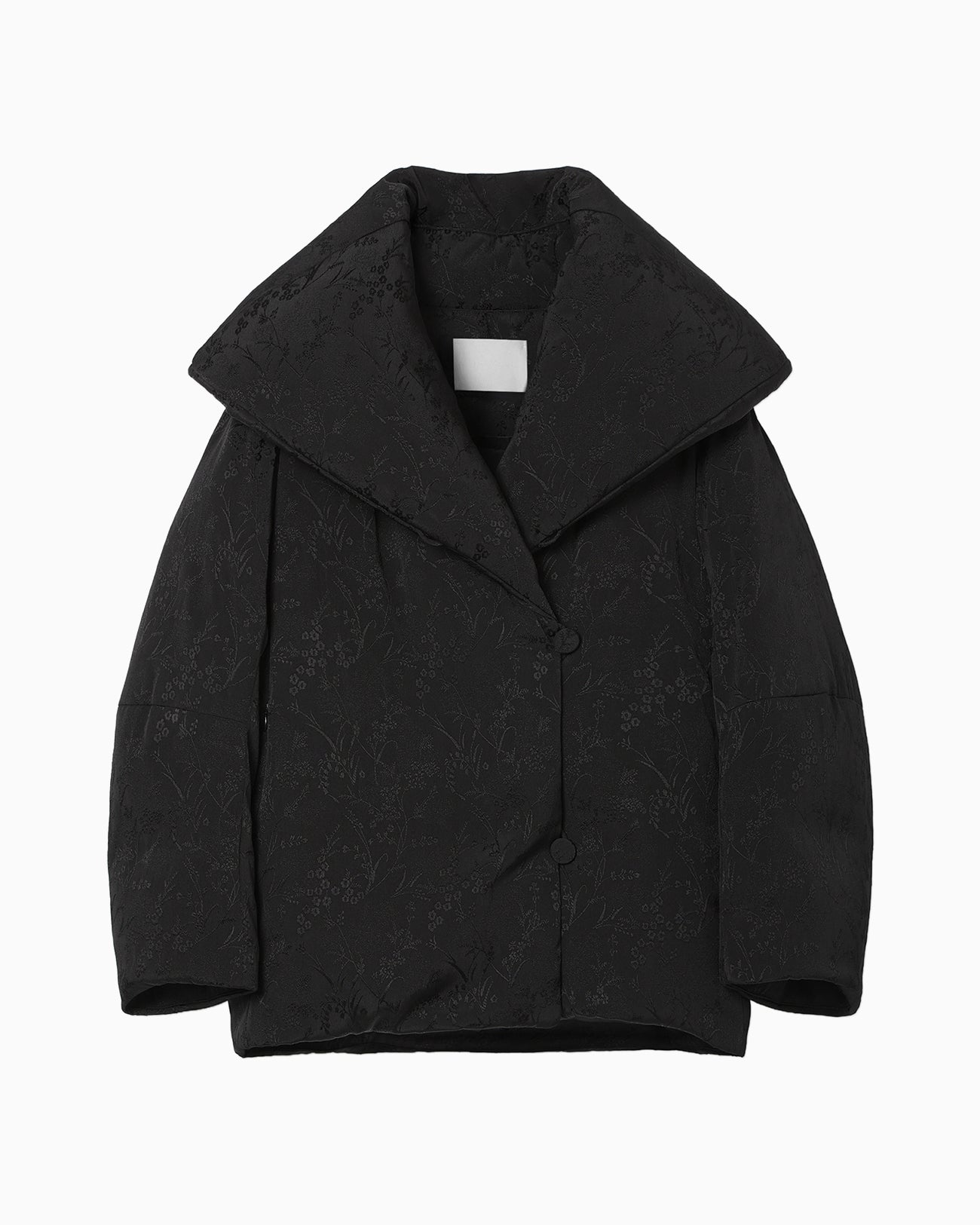 Floral Jacquard Rounded Down Jacket - black - Mame Kurogouchi