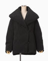 Floral Jacquard Rounded Down Jacket - black