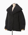 Floral Jacquard Rounded Down Jacket - black