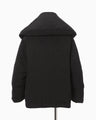 Floral Jacquard Rounded Down Jacket - black