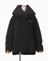 Floral Jacquard Rounded Down Jacket - black