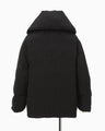 Floral Jacquard Rounded Down Jacket - black