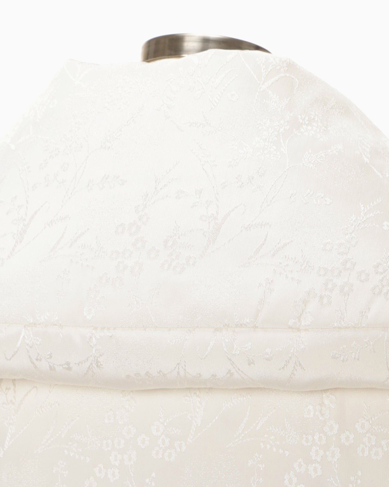 Floral Jacquard Rounded Down Jacket - ecru