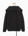 Wool Arupaka Shawl Collar Short Cort - black