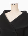 Wool Arupaka Shawl Collar Short Cort - black