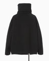 Wool Arupaka Shawl Collar Short Cort - black