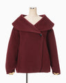Wool Arupaka Shawl Collar Short Cort - bordeaux