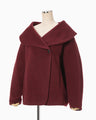 Wool Arupaka Shawl Collar Short Cort - bordeaux