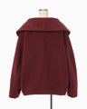 Wool Arupaka Shawl Collar Short Cort - bordeaux