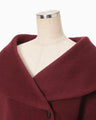 Wool Arupaka Shawl Collar Short Cort - bordeaux