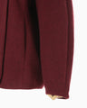 Wool Arupaka Shawl Collar Short Cort - bordeaux