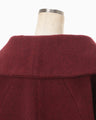 Wool Arupaka Shawl Collar Short Cort - bordeaux