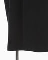 Wool Melton Embroidery Collar Long Coat - black