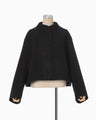 Wool Melton Short Cort - black