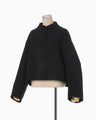 Wool Melton Short Cort - black
