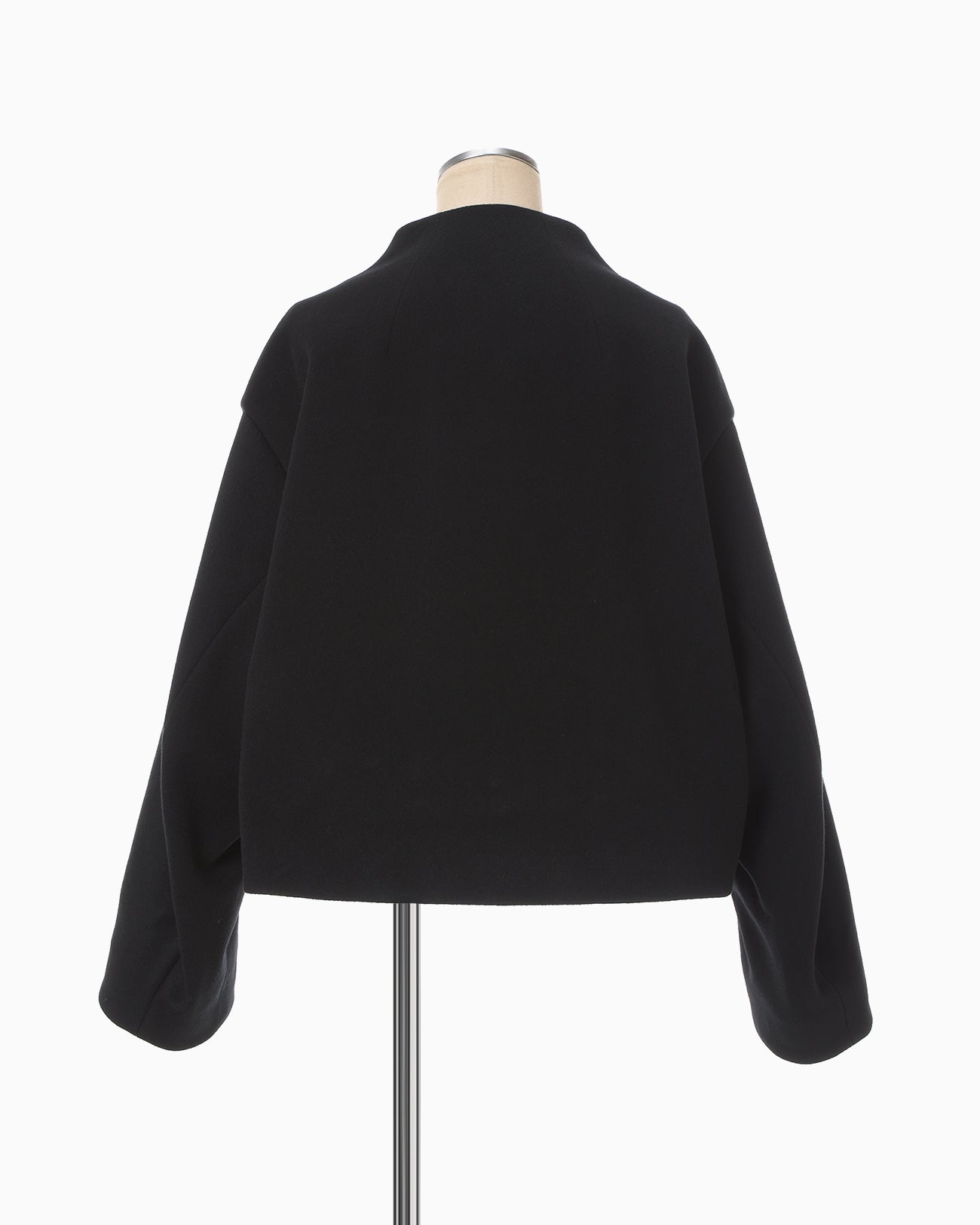 Wool Melton Short Cort - black