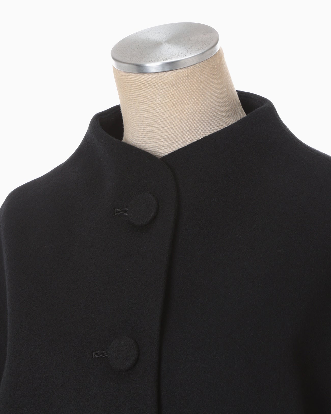 Wool Melton Short Cort - black