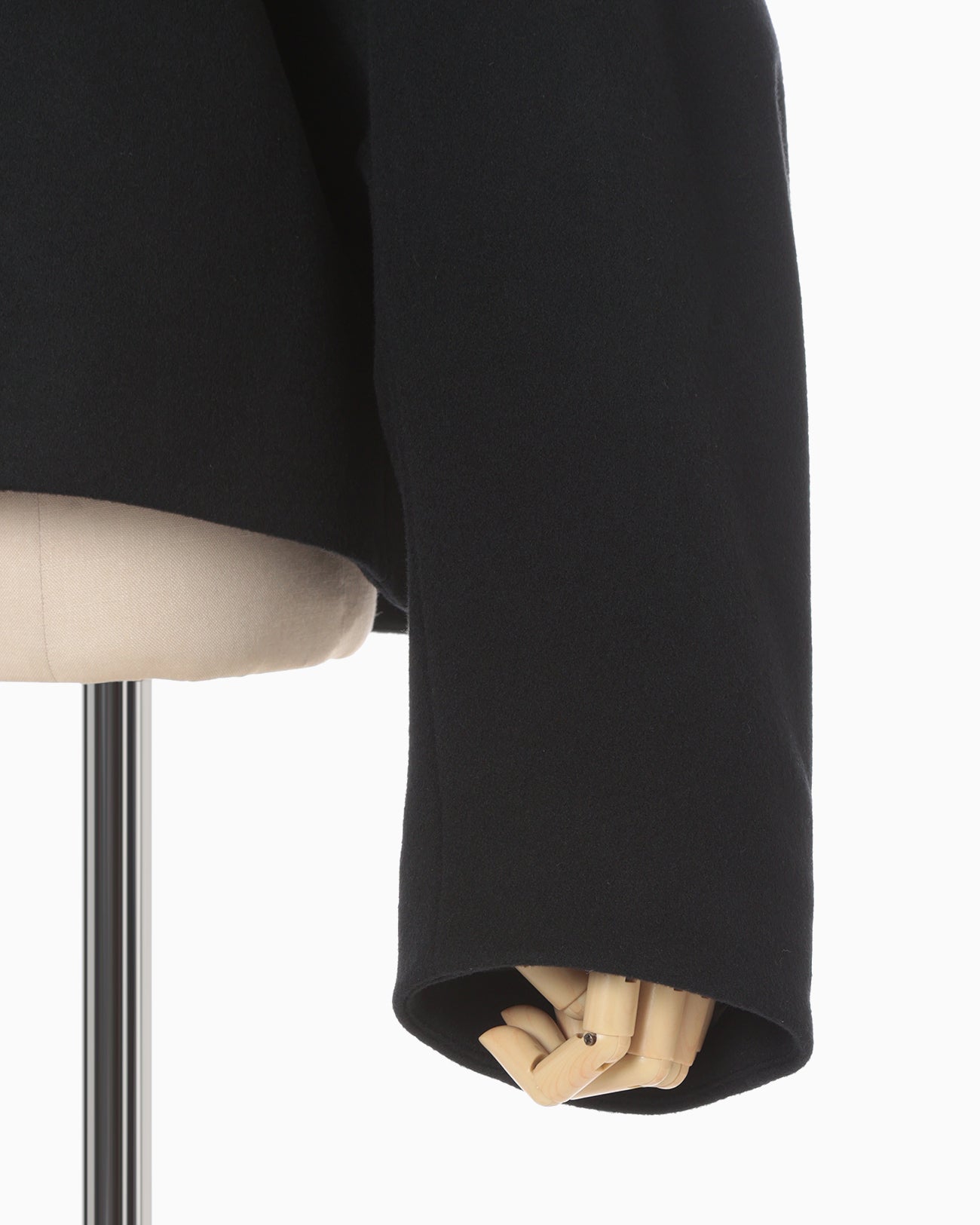 Wool Melton Short Cort - black